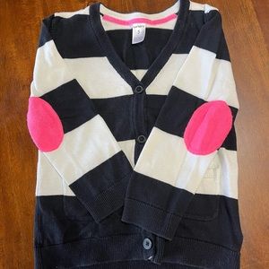 Carters Girls Cardigan Sweater - Black and White with Hot Pink Accents - Size 5